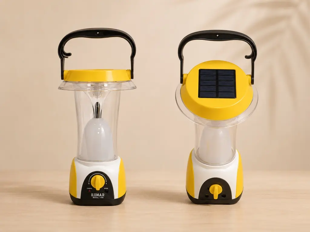 Lámpara recargable y solar 10 W, vista completa