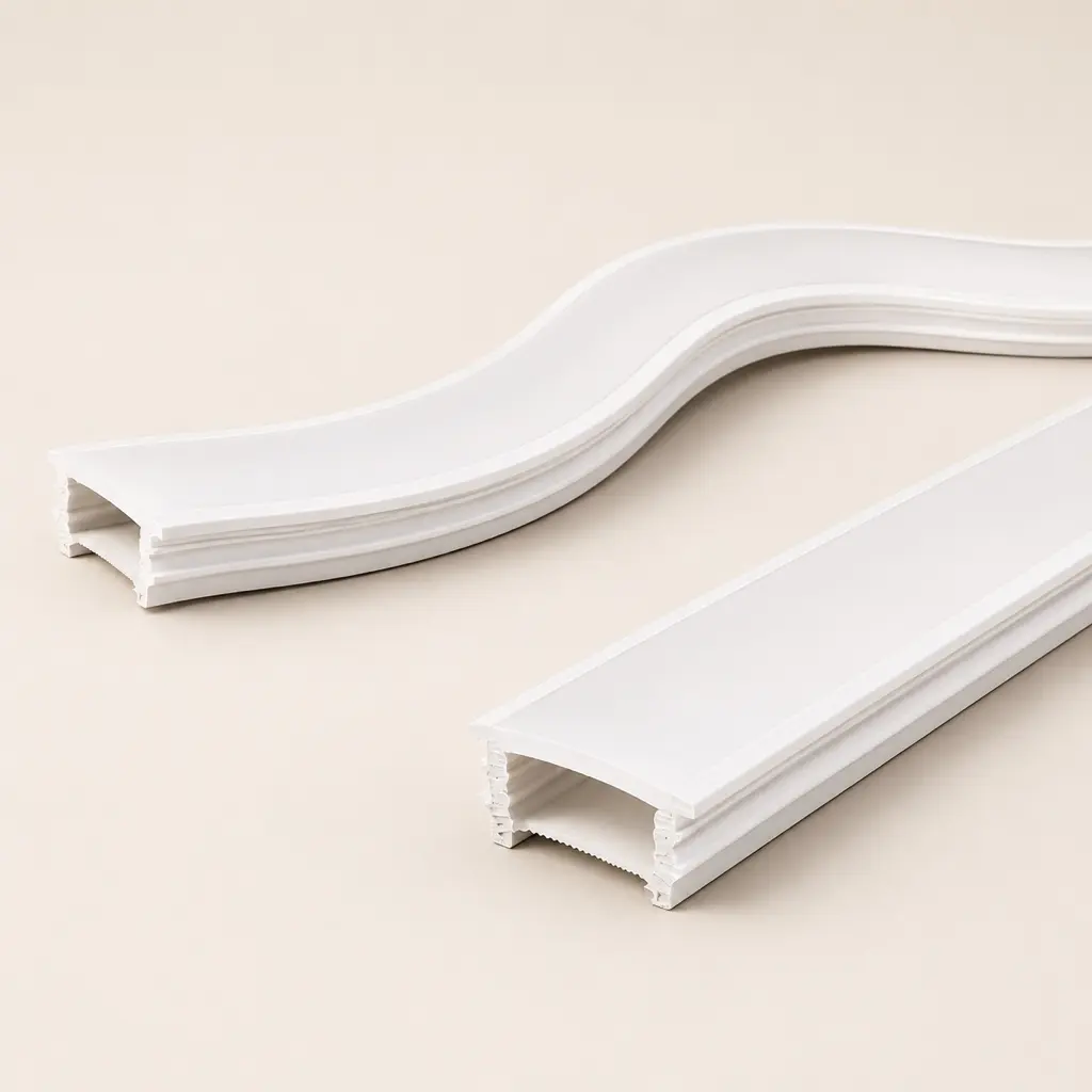 Perfil flexible de silicona para incrustar visto completo