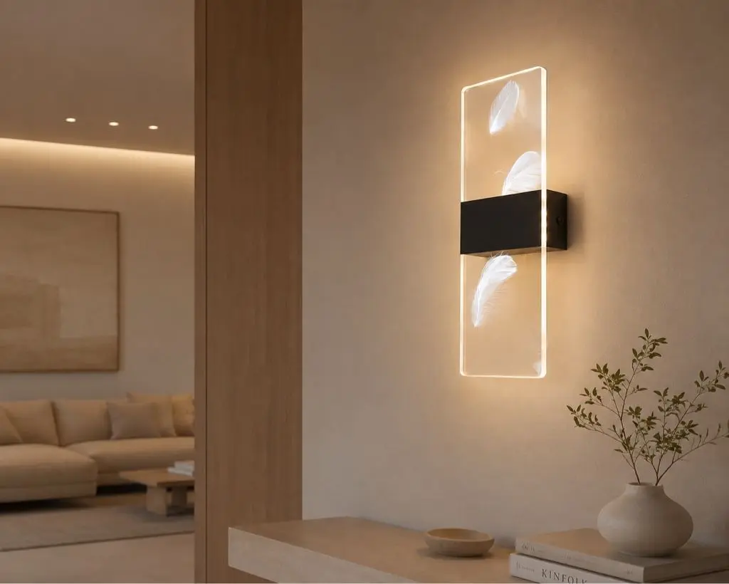 Aplique Pluma instalado en un ambiente interior